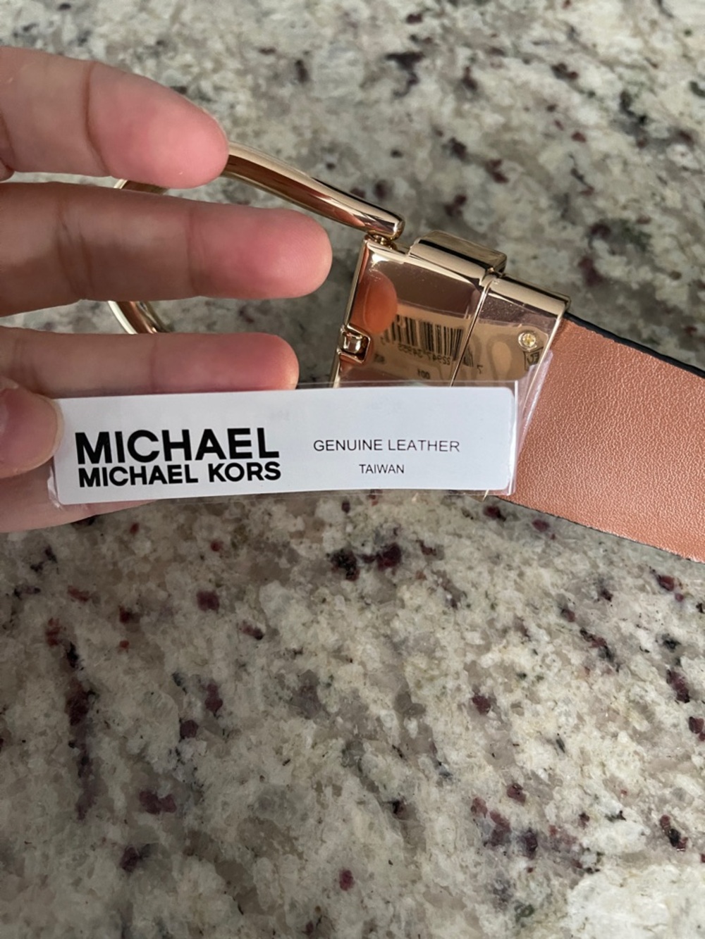 Michael Kors Black Genuine Leather Belt Gold Buckle Size S - Picture 5 of 5